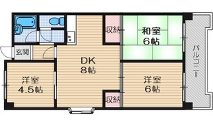 鮎川ハイツの物件間取画像